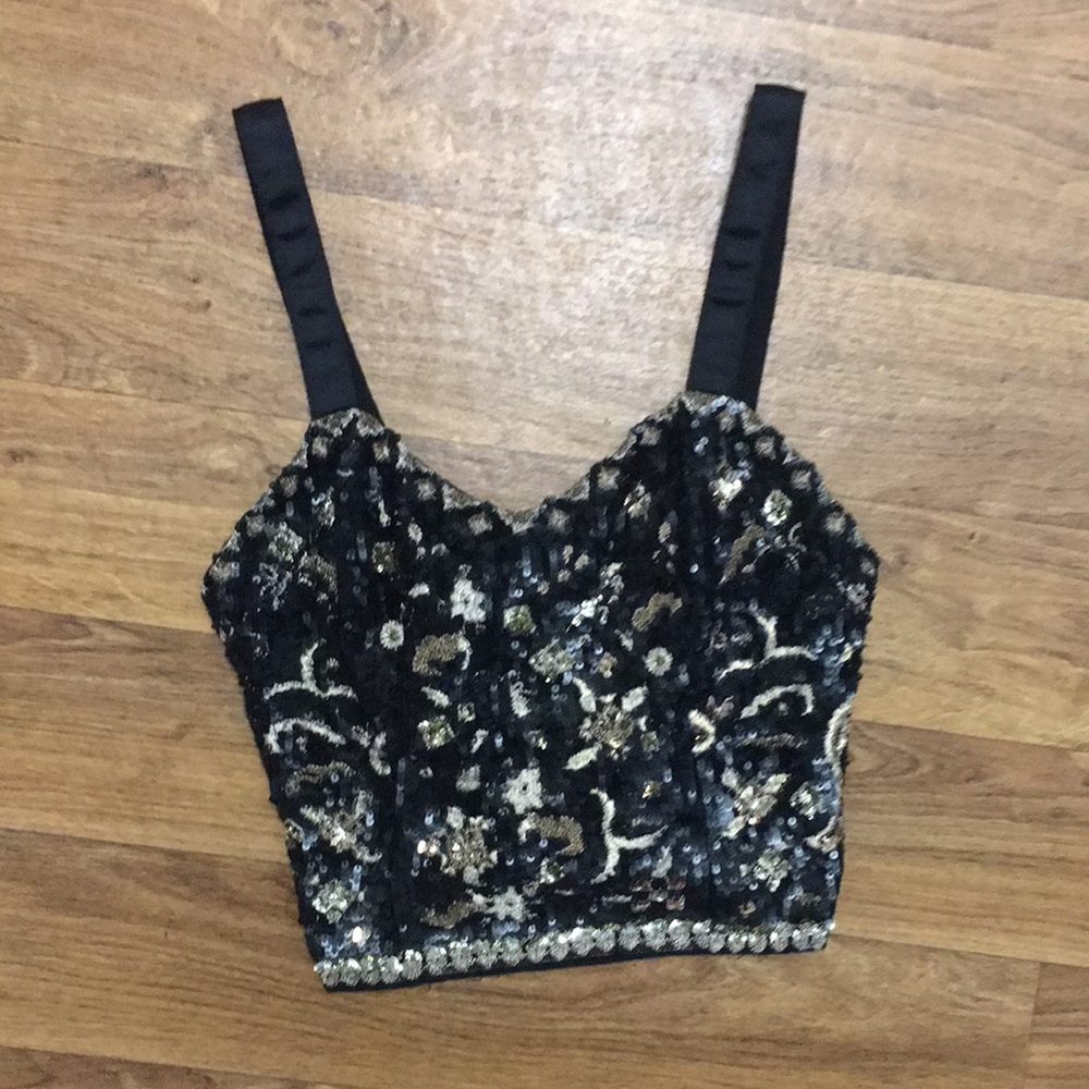 ZARA EMBROIDERED SEQUINS CAMI MEDIUM